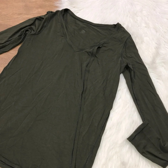 Lululemon small olive green open front fitness top - Picture 1 of 6
